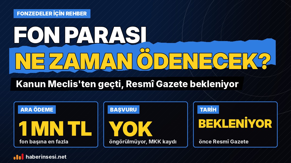 Fon parası ne zaman ödenecek: 1 milyon liraya kadar ara ödeme